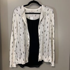 Loft Penguin heart button up cardigan sweater